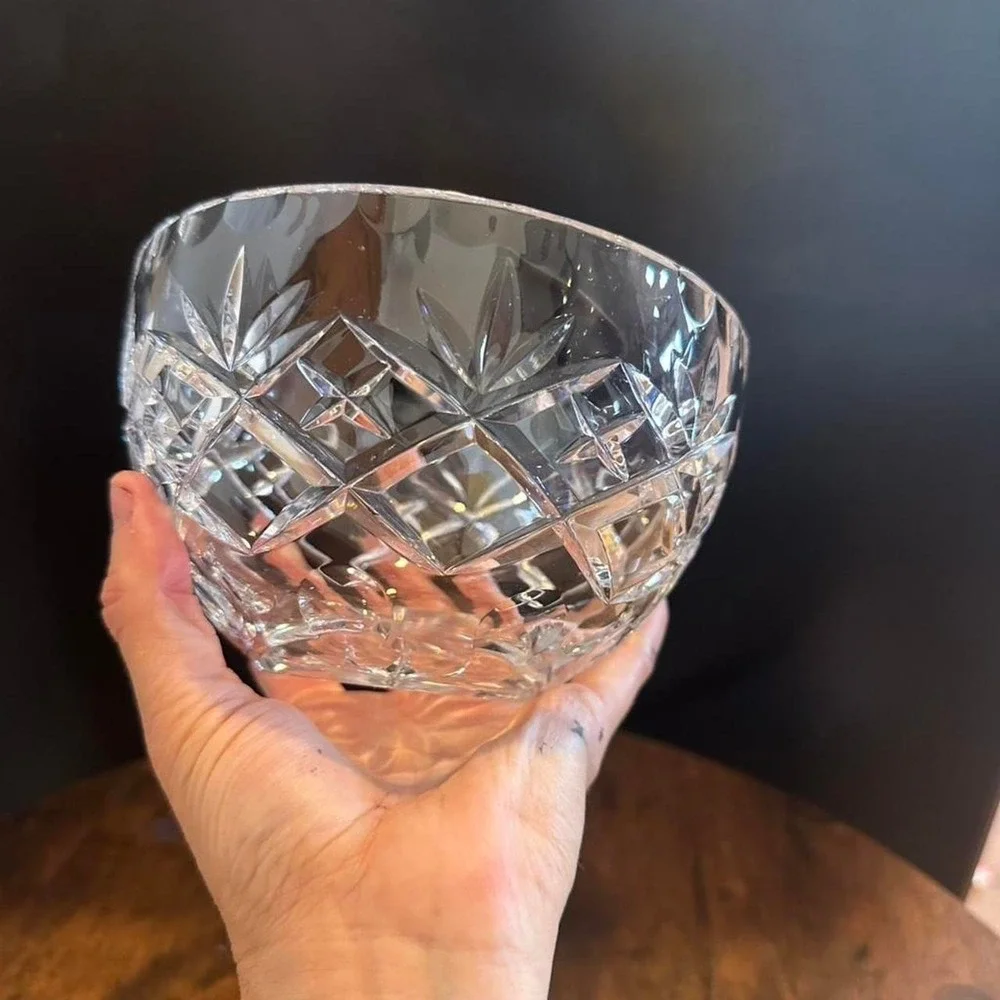 Ceska led crystal bowl with intricate cut design